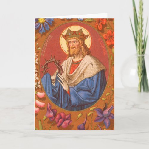 St Louis IX the King PM05  Blank Greeting Card