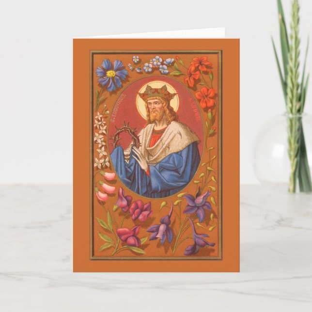 St Louis IX the King (PM05)  Blank Greeting Card (Front)