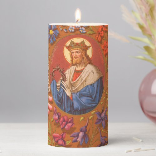 St Louis IX the King PM 05 3x6 Pillar Candle