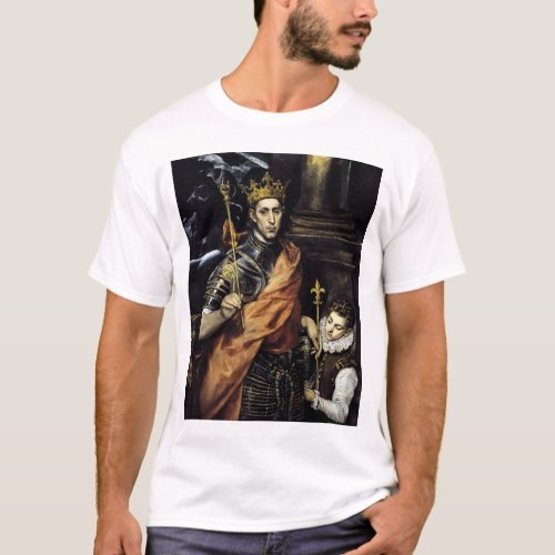 St Louis King of France with a Page T_Shirt