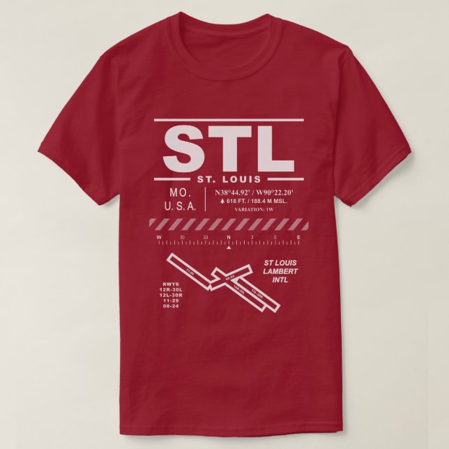 St Louis Lambert International Airport STL T-Shirt (Design Front)
