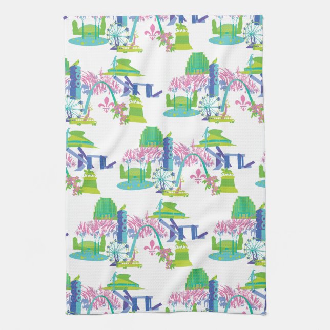 St. Louis Landmark Kitchen Hand Towel (Vertical)