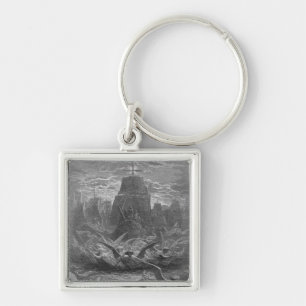 St. Louis  leaving Aigues-Mortes Keychain