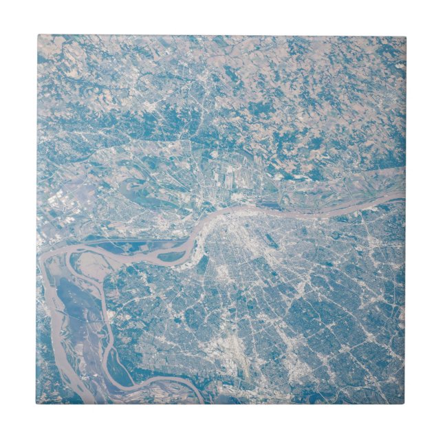 St. Louis, Missouri Along The Mississippi River. Ceramic Tile (Front)