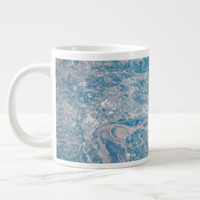 St. Louis, Missouri Along The Mississippi River. Giant Coffee Mug (Left)