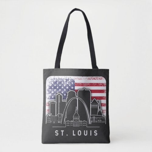 St Louis Missouri American Flag Vintage Tote Bag