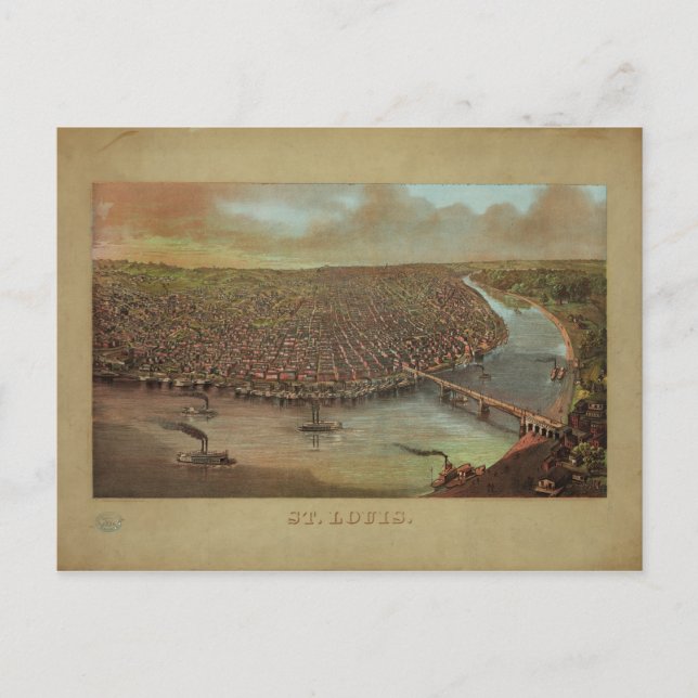 St. Louis Missouri by George Degen from 1873 Postcard (Front)