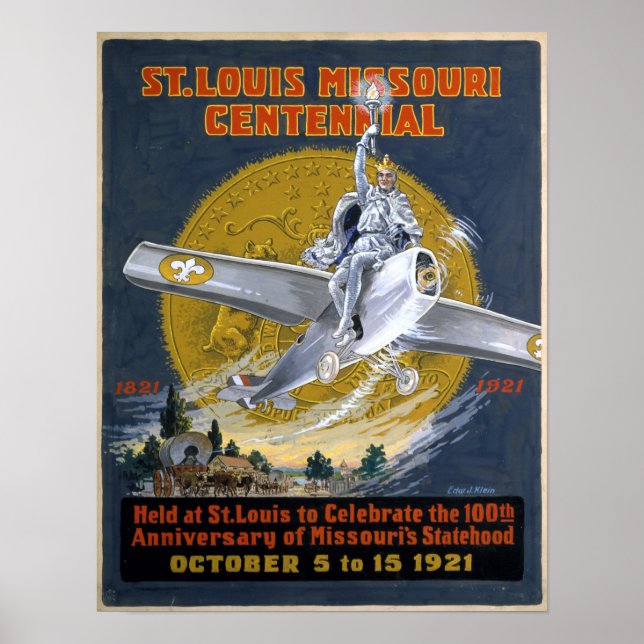 St. Louis Missouri Centennial 1921 Poster (Front)