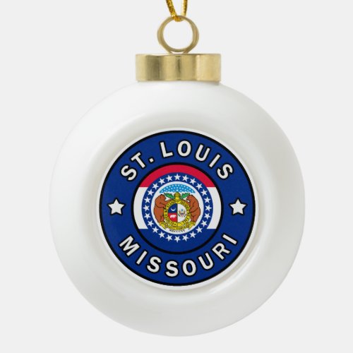 St Louis Missouri Ceramic Ball Christmas Ornament