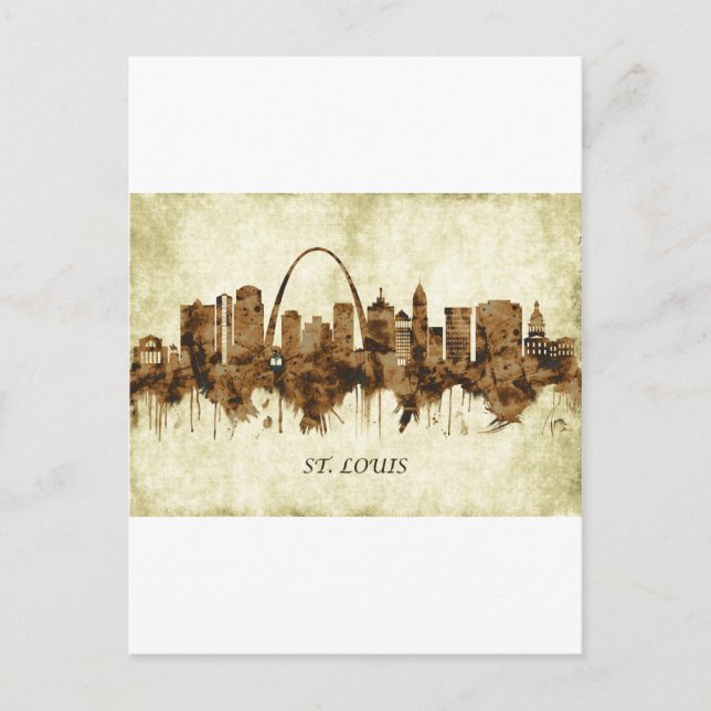 St. Louis Missouri Cityscape Invitation Postcard (Front)