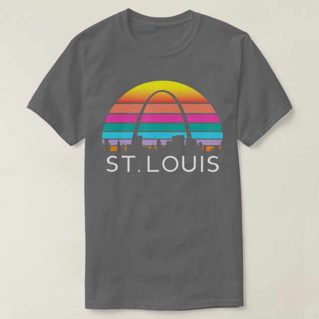 St Louis Missouri Gateway Arch Retro Mississippi R T-Shirt (Design Front)