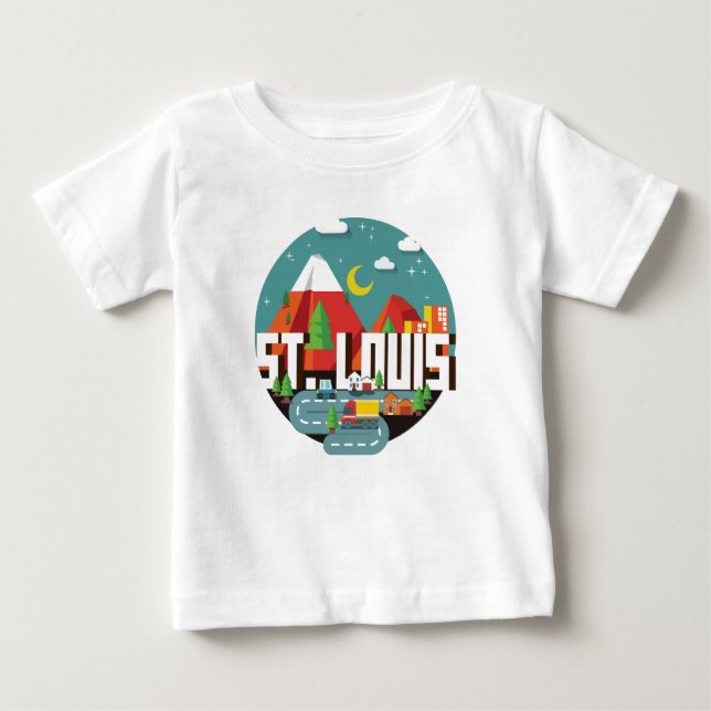 St. Louis, Missouri Geometric Design Baby T-Shirt (Front)