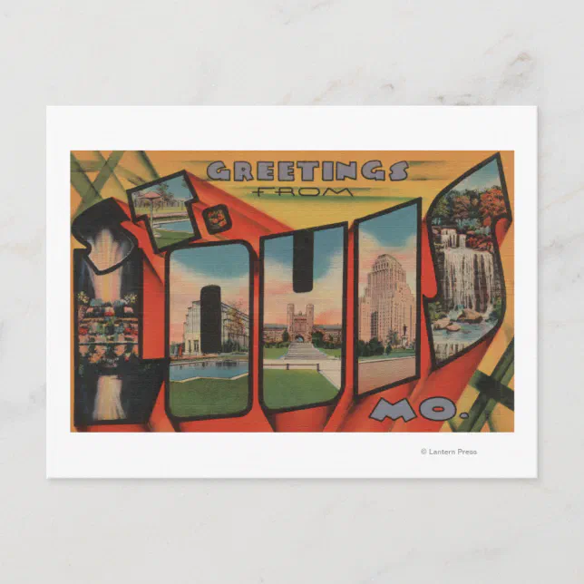 St. Louis, Missouri Large Letter Scenes 2 Postcard Zazzle