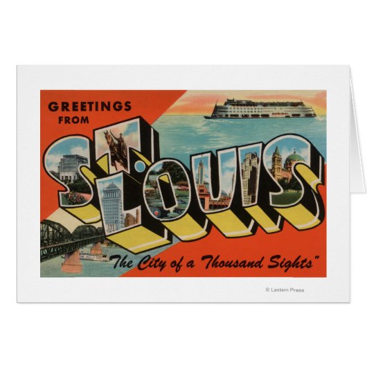 St. Louis, Missouri - Large Letter Scenes Cards (Front Horizontal)