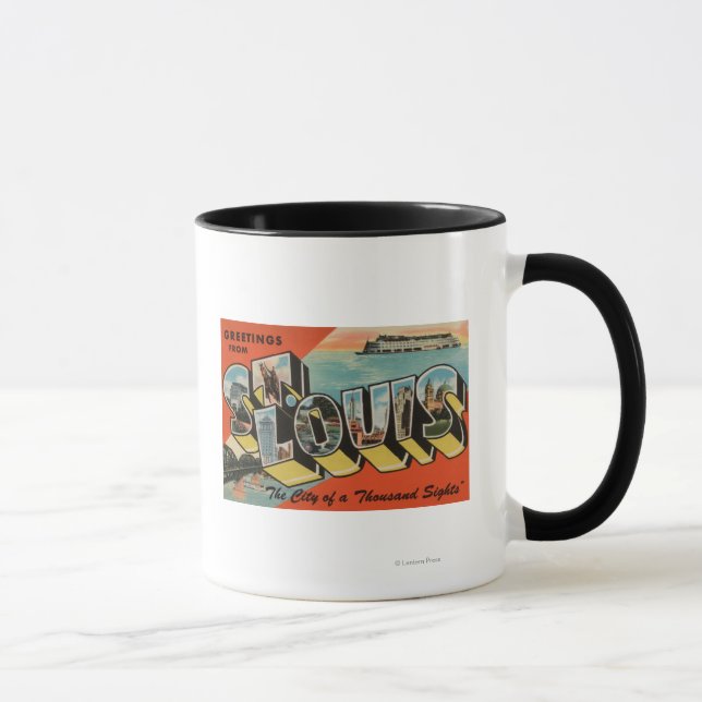 St. Louis, Missouri - Large Letter Scenes Mug (Right)