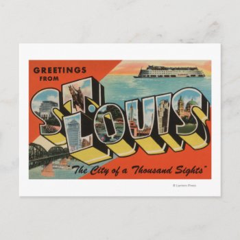 St. Louis  Missouri - Large Letter Scenes Postcard by LanternPress at Zazzle