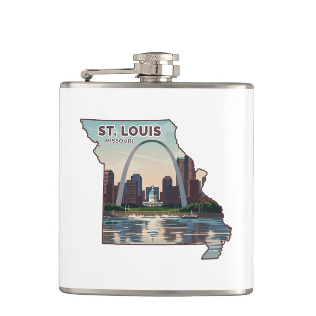 St. Louis Missouri Map Flask (Front)