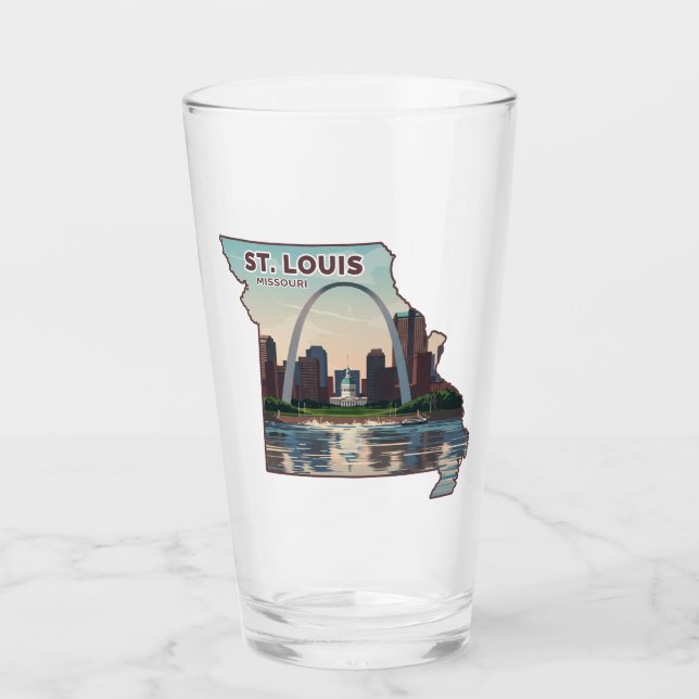 St. Louis Missouri Map Glass (Front)