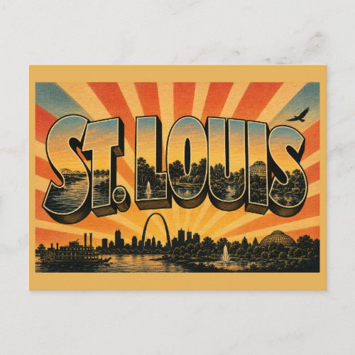 St Louis Missouri Mississippi River Forest Park Postcard