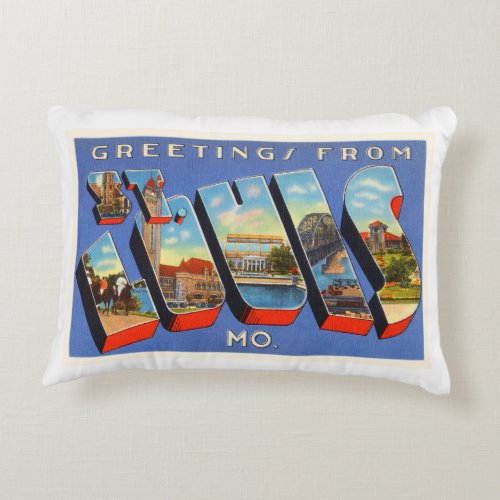 St Louis Missouri MO Old Vintage Travel Souvenir Accent Pillow