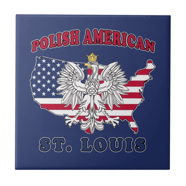 St. Louis Missouri Polish Ceramic Tile (Front)