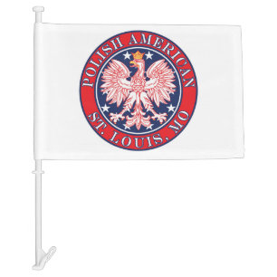 St. Louis Missouri Polish Eagle Car Flag