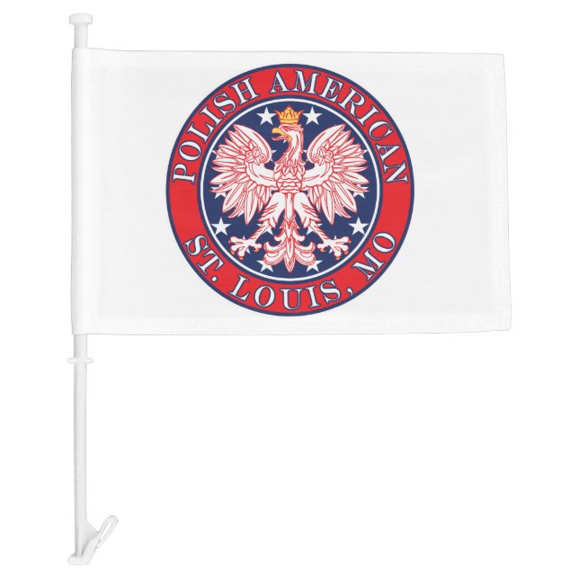 St. Louis Missouri Polish Eagle Car Flag (Front)
