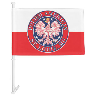 St. Louis Missouri Polish Eagle Car Flag