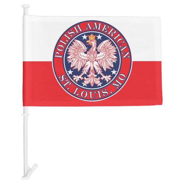 St. Louis Missouri Polish Eagle Car Flag (Front)