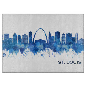 St. Louis Missouri Skyline Blue Cutting Board