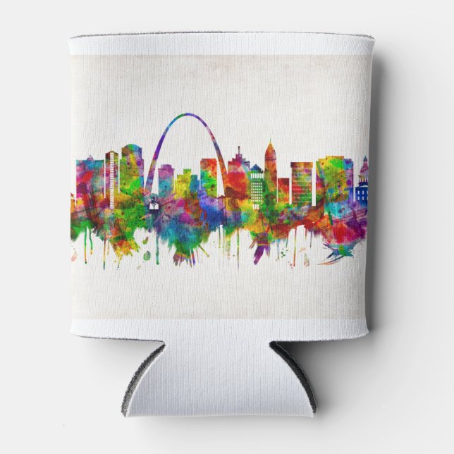 St. Louis Missouri Skyline Can Cooler (Front)