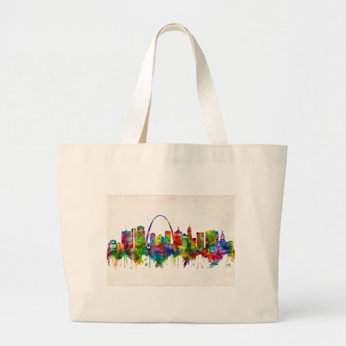 St Louis Missouri Skyline Large Tote Bag