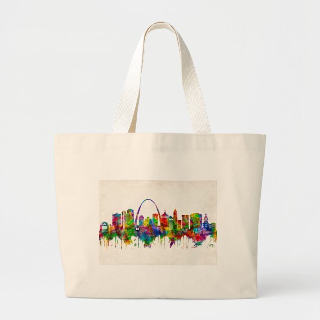 St. Louis Missouri Skyline Large Tote Bag (Front)