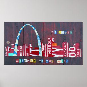 St. Louis Missouri Skyline License Plate Art Print