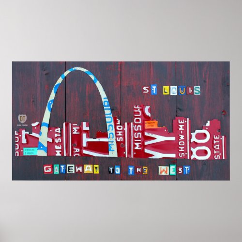 St Louis Missouri Skyline License Plate Art Print