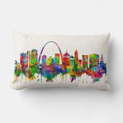 St Louis Missouri Skyline Lumbar Pillow
