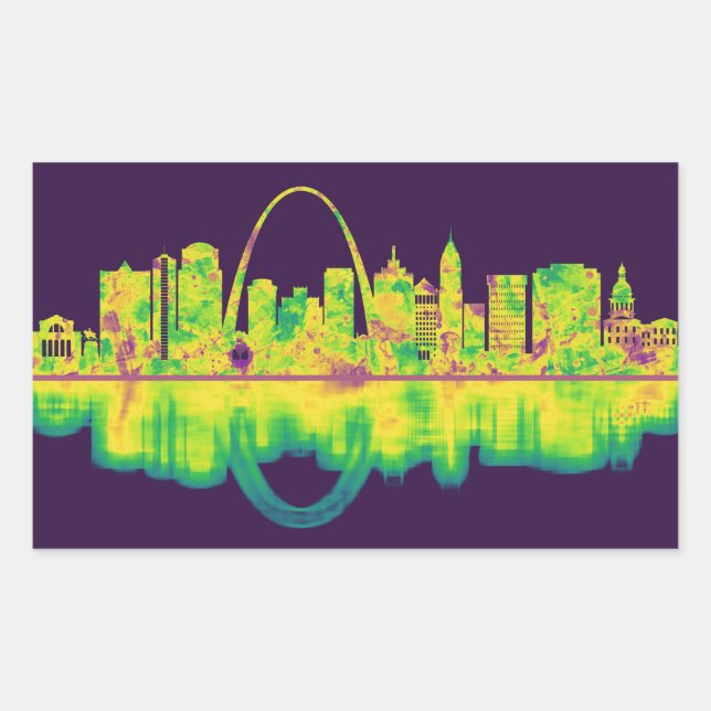 St. Louis Missouri Skyline Rectangular Sticker (Front)