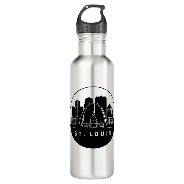 St. Louis Missouri Skyline Stainless Steel Water Bottle (Front)