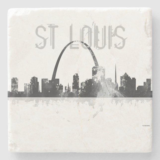 ST LOUIS, MISSOURI SKYLINE STONE COASTER (Front)