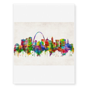 St. Louis Missouri Skyline Temporary Tattoos