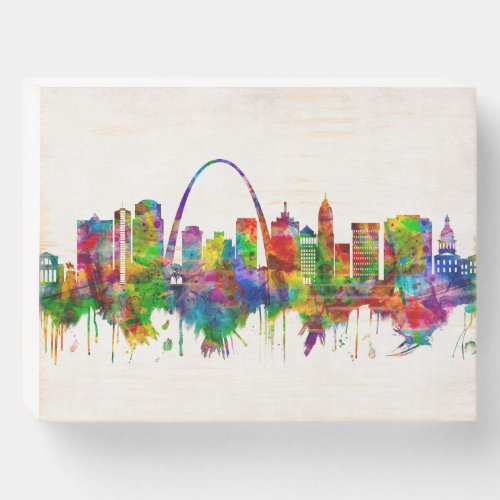 St Louis Missouri Skyline Wooden Box Sign