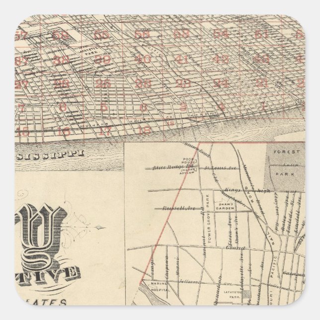 St. Louis, Missouri Square Sticker (Front)