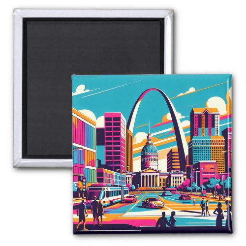 St Louis Missouri  The Gateway Arch  Magnet