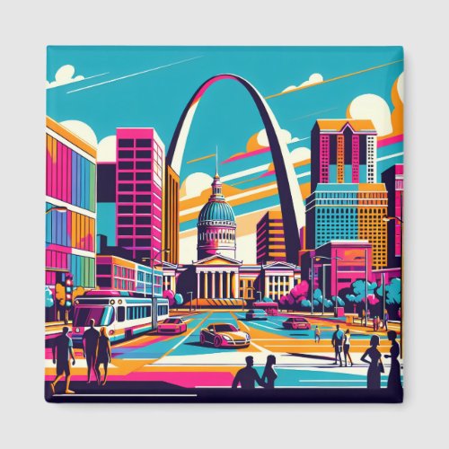 St Louis Missouri  The Gateway Arch  Magnet