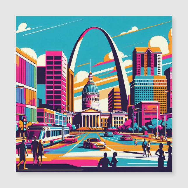 St Louis, Missouri | The Gateway Arch  Magnetic Invitation (Front)