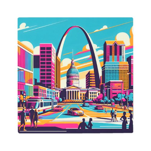 St Louis Missouri  The Gateway Arch  Metal Print