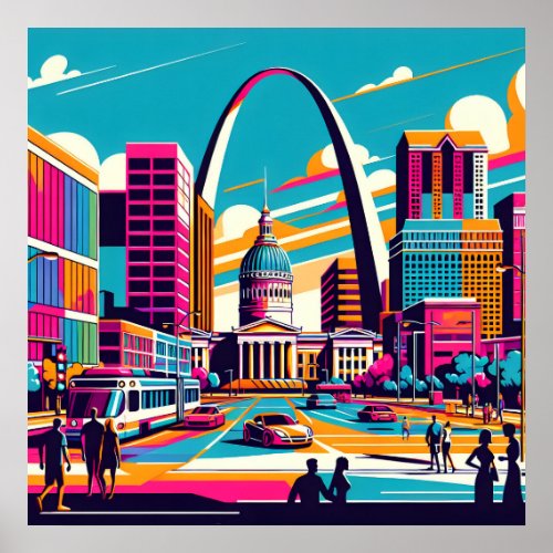 St Louis Missouri  The Gateway Arch  Poster