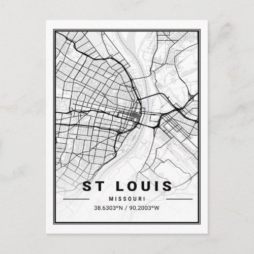 St Louis Missouri USA Travel City Map Postcard