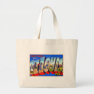 St. Louis Missouri Vintage Large Letter Postcard Large Tote Bag