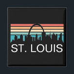 ST. LOUIS MISSOURI VINTAGE SKYLINE SUNSET MAGNET<br><div class="desc">Colorful St. Louis MIssouri Magnet showing the famous landmarks and sights like the Saint Louis Arch of the city in the state off Missouri. Works great as a travel souvenir and gift idea.</div>